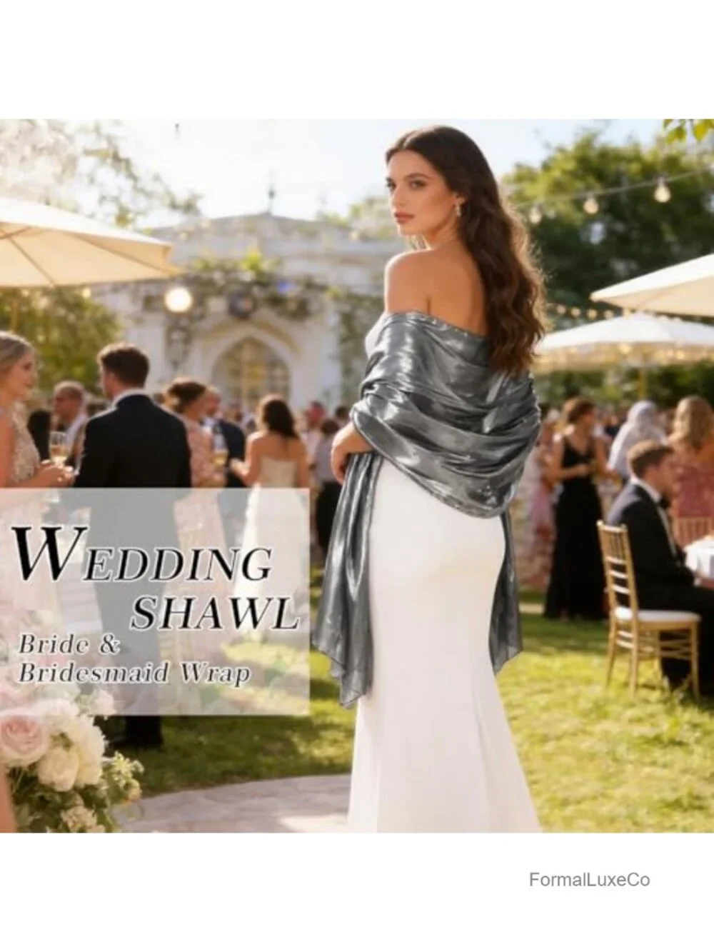 Sparkly Shawl Wrap for Evening Dresses Wedding Bridal Party Scarf Formal Cover